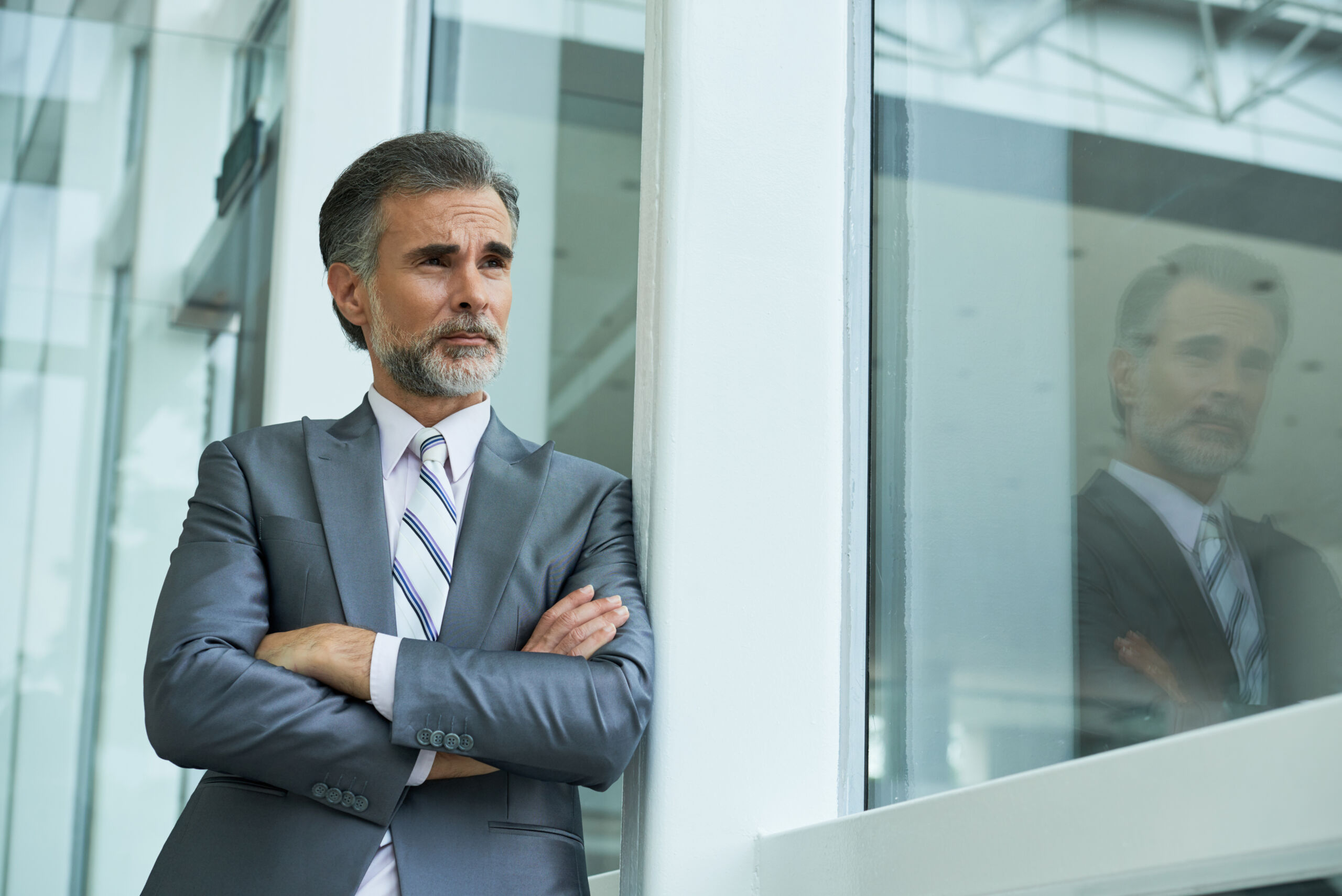 Contemplating businessman